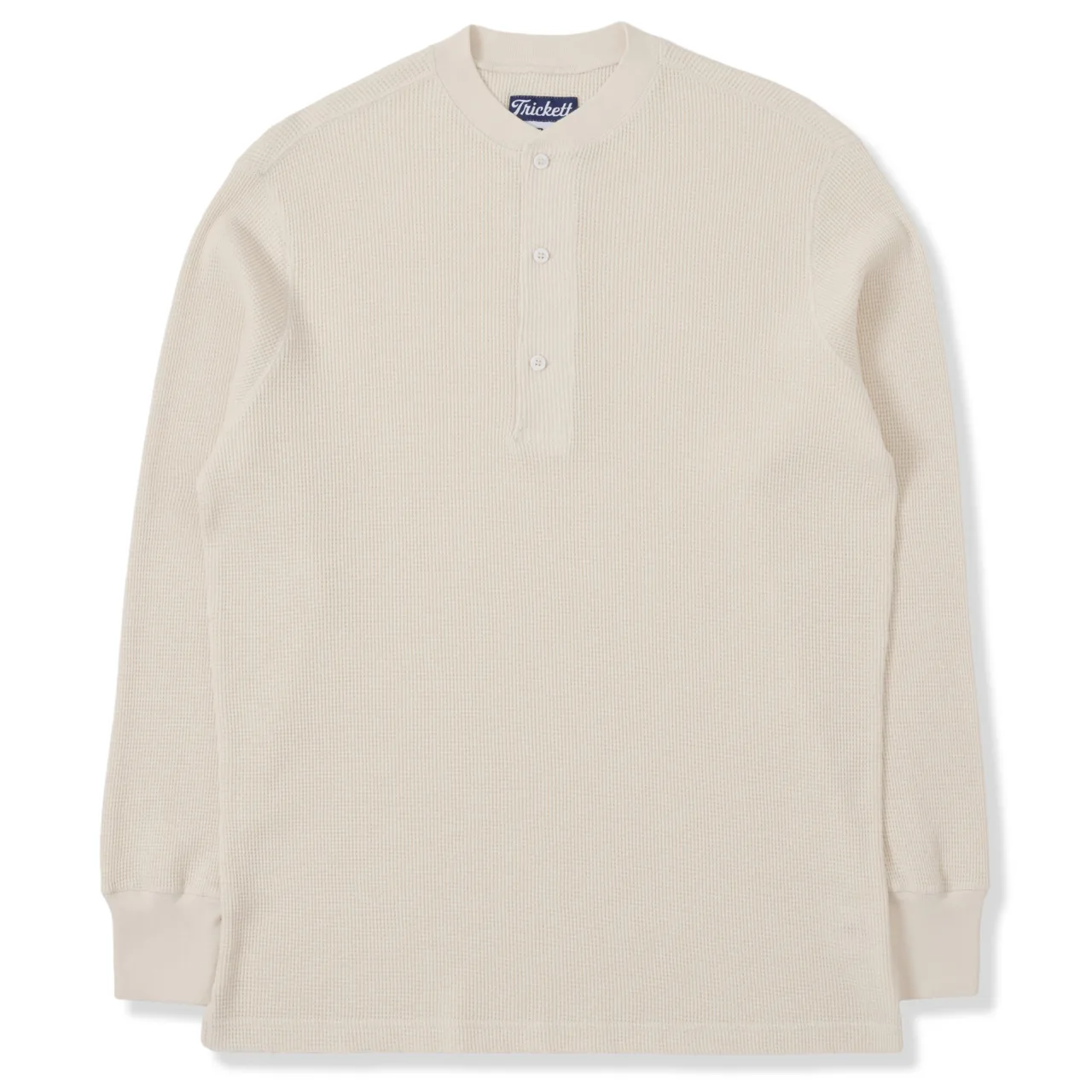 Squarzi Waffle Knit Henley – Oatmeal