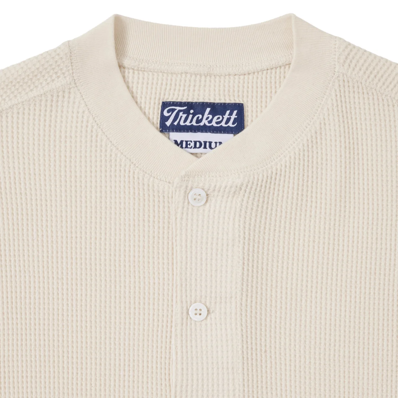 Squarzi Waffle Knit Henley – Oatmeal