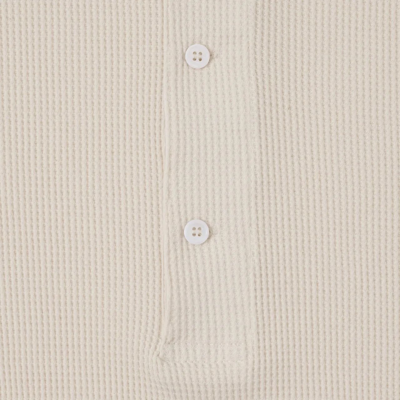 Squarzi Waffle Knit Henley – Oatmeal