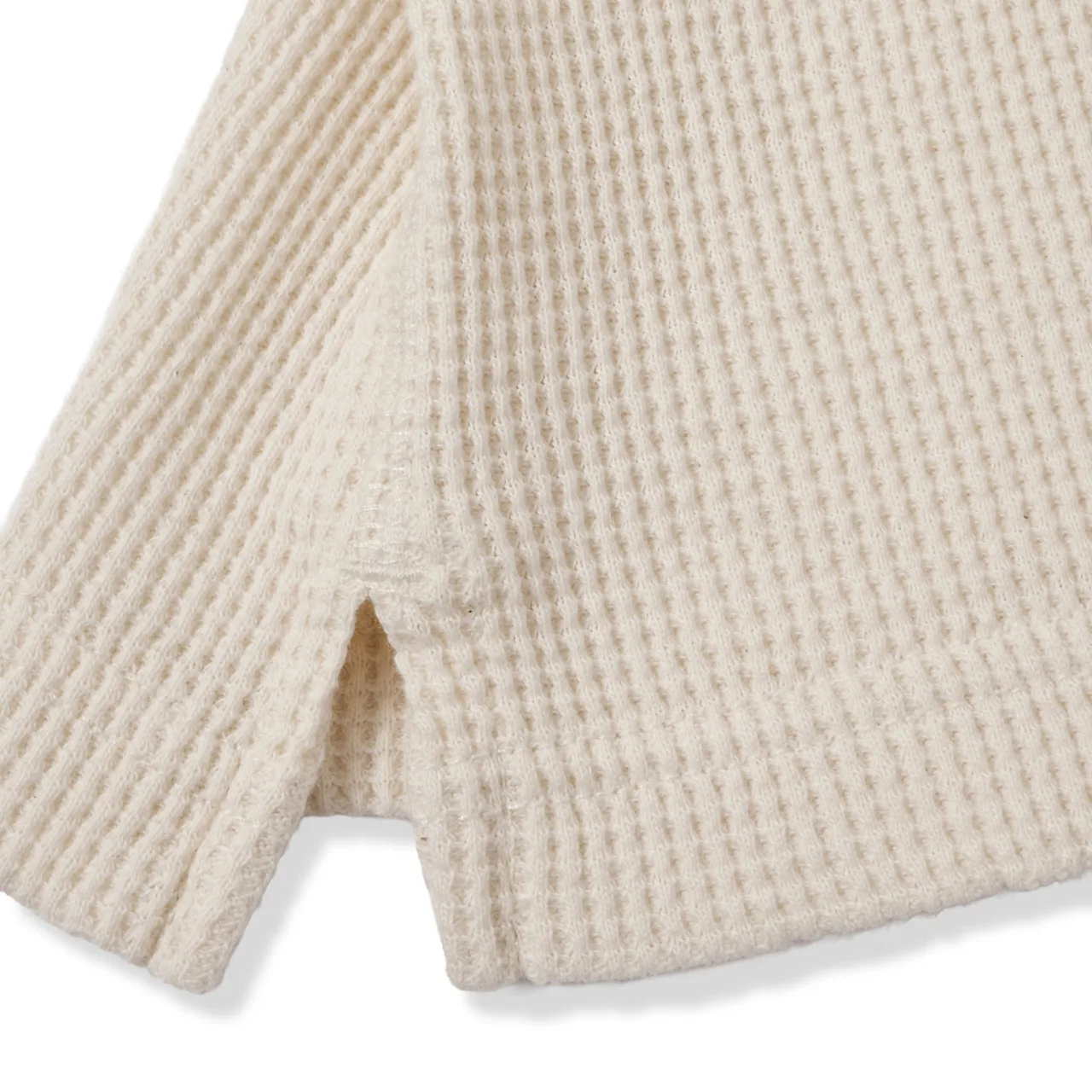 Squarzi Waffle Knit Henley – Oatmeal